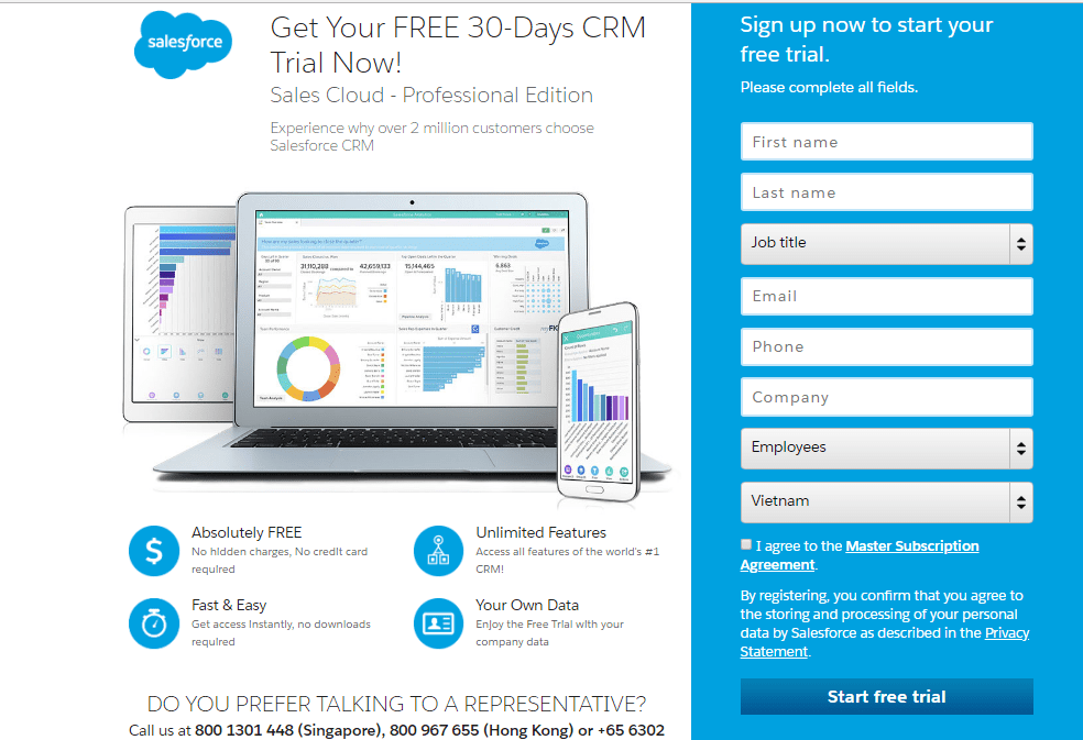 SF - Dang ky salesforce 1