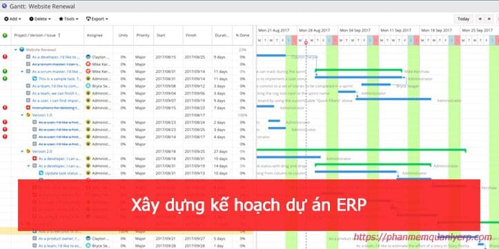 xay dung ke hoach du an erp
